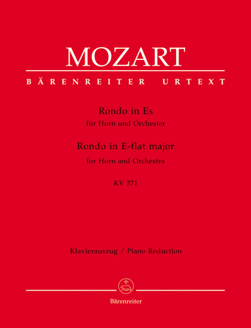 Rondo for Horn and Orchestra in E-flat Major K. 371 - Mozart - Piano Reduction, Part, Urtext Edition - Horn, Orchestra
