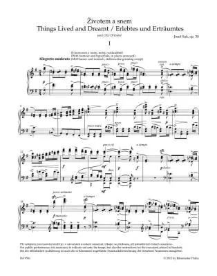 Things Lived and Dreamt for Piano Op. 30 - Suk - Performance Score, Urtext Edition - Piano
