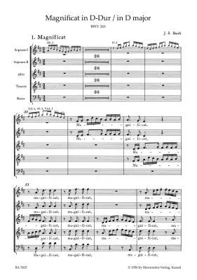 Magnificat in D Major BWV 243 - Bach - Choral Score, Urtext Edition