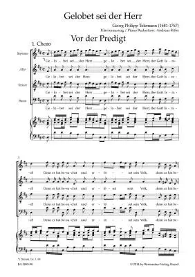 Gelobet Sei der Herr Twv 1:602/1216 - Telemann - Vocal Score, Urtext Edition