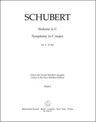 Baerenreiter Verlag - Symphony No. 8 in C Major D 944 the Great - Schubert - Wind Set, Urtext Edition