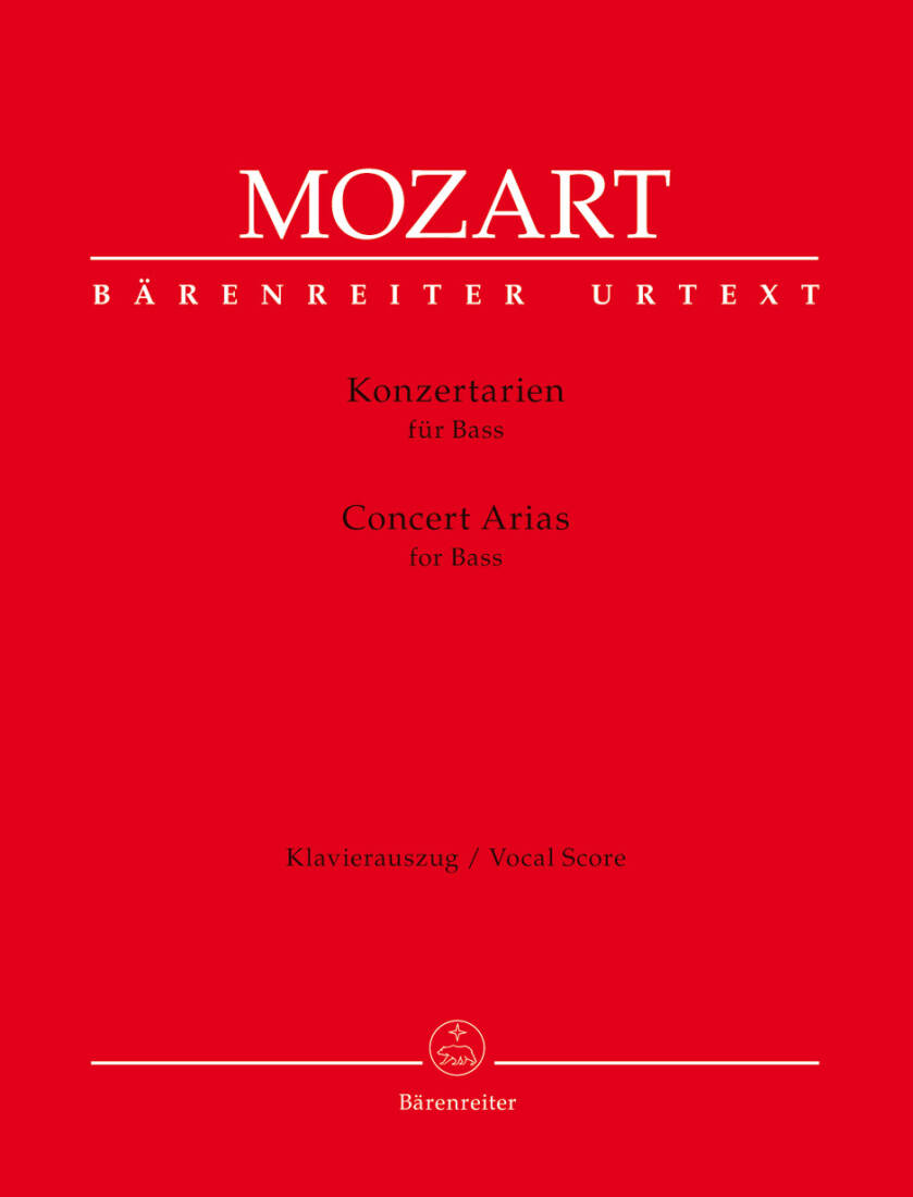 Concert Arias for Bass - Mozart - Vocal Score, Urtext Edition, Anthology - Bass, Piano