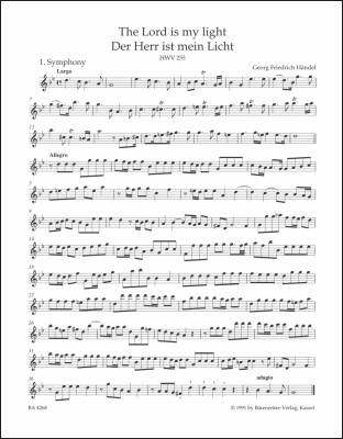 The Lord Is My Light HWV 255 - Handel - Violin I Part, Urtext Edition