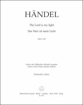 The Lord Is My Light HWV 255 - Handel - Cello/Double Bass Part, Urtext Edition