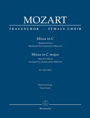 Baerenreiter Verlag - Missa in C Major K. 220 (196b) Sparrow Mass - Mozart - Vocal Score - Soloists, Female Choir, Orchestra
