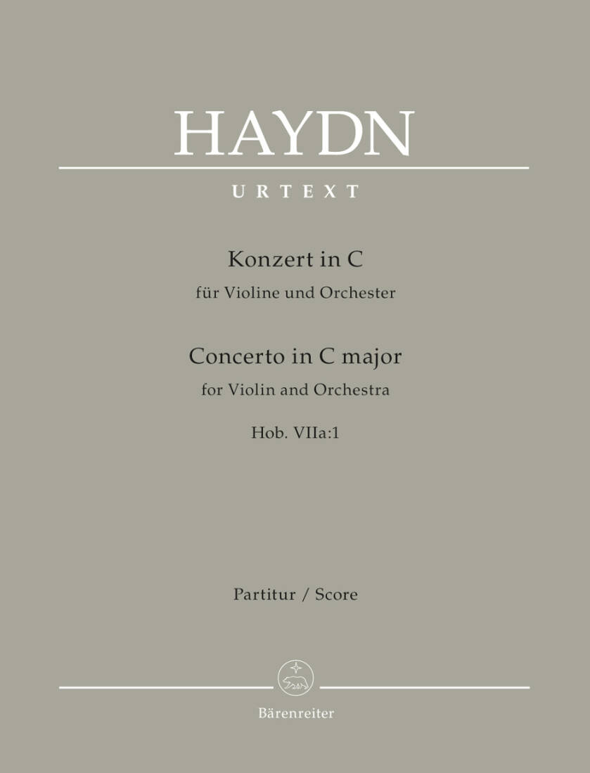 Concerto for Violin and Orchestra in C Major Hob. Viia:1 - Haydn - Score, Urtext Edition - Violin, Viola