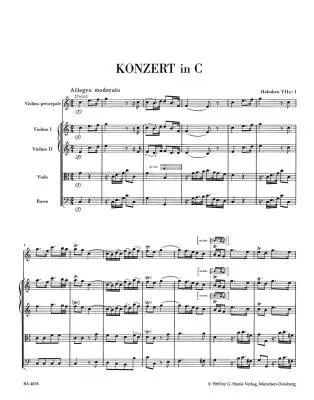Concerto for Violin and Orchestra in C Major Hob. Viia:1 - Haydn - Score, Urtext Edition - Violin, Viola