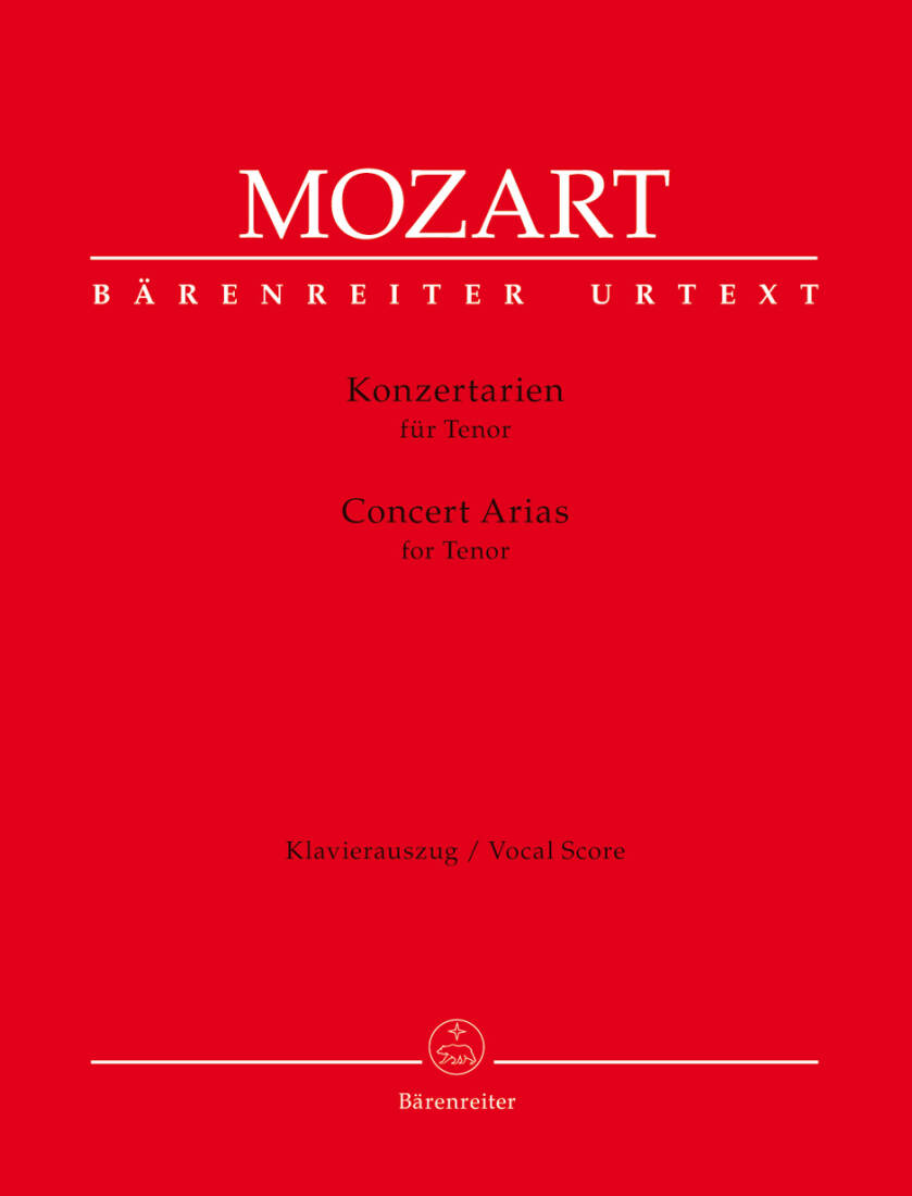 Concert Arias for Tenor - Mozart - Vocal Score, Urtext Edition, Anthology - Tenor, Piano