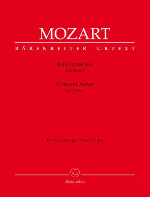 Baerenreiter Verlag - Concert Arias for Tenor - Mozart - Vocal Score, Urtext Edition, Anthology - Tenor, Piano