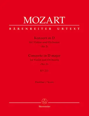 Baerenreiter Verlag - Concerto for Violin and Orchestra No. 2 in D Major K. 211 - Mozart - Score, Urtext Edition - Violin, Orchestra