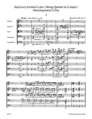 String Quintet in G Major Op. 77 - Dvorak - Study Score