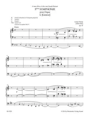 Symphony No. 5 Op. 47 (1923/24) - Vierne - Performance Score, Urtext Edition - Organ