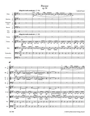 Pavane for Orchestra Op. 50 N 100a - Faure - Score, Urtext Edition - Orchestra