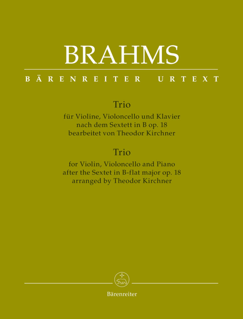 Trio for Violin, Violoncello and Piano - Brahms - Performance Score, Set of Parts, Urtext Edition - Piano Trio
