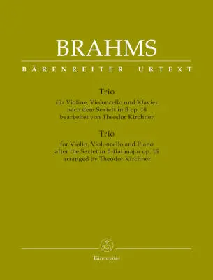 Baerenreiter Verlag - Trio for Violin, Violoncello and Piano - Brahms - Performance Score, Set of Parts, Urtext Edition - Piano Trio