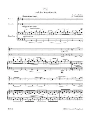 Trio for Violin, Violoncello and Piano - Brahms - Performance Score, Set of Parts, Urtext Edition - Piano Trio