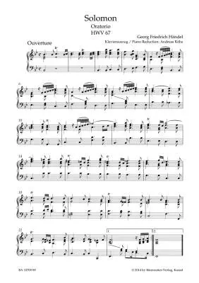 Solomon HWV 67 - Handel - Vocal Score, Urtext Edition - Vocal, Mixed Choir, Orchestra
