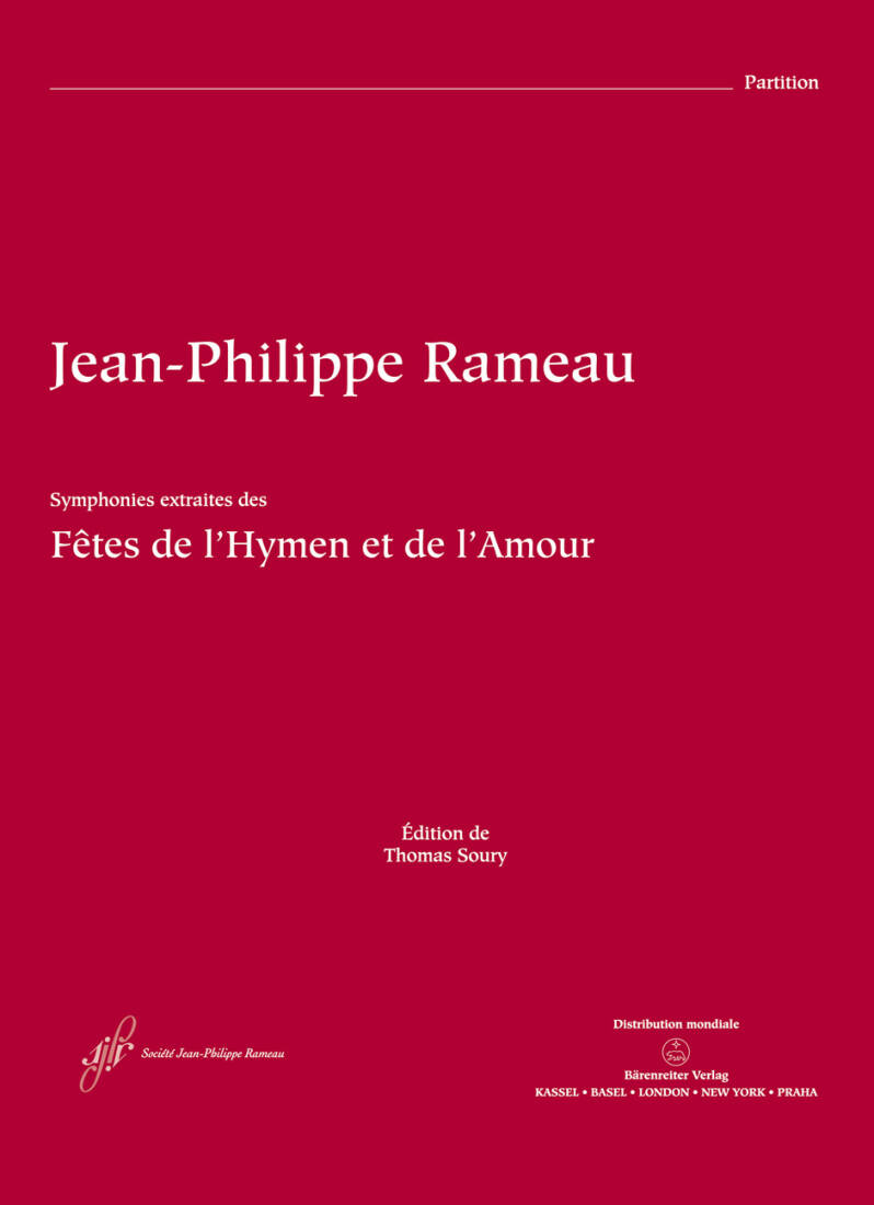 Les Fetes de l\'Hymen et de l\'Amour Rct 38 - Rameau - Score, Anthology, Urtext Edition - Orchestra