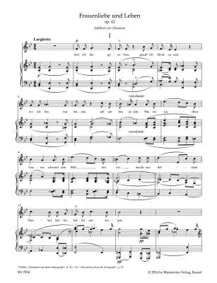 Frauenliebe und Leben Op. 42 - Schumann - Singing Score, Urtext Edition - Singing Voice, Piano