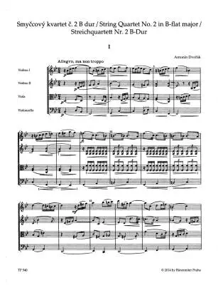 String Quartet No. 2 in B-flat Major B 17 - Dvorak - Study Score - String Quartet