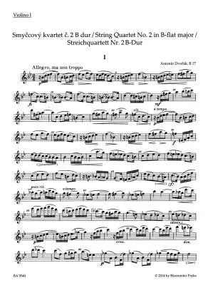 String Quartet No. 2 in B-flat Major B 17 - Dvorak - Set of Parts - String Quartet