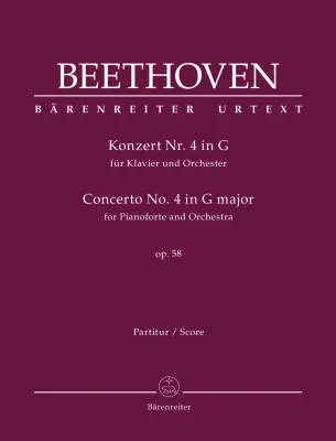 Baerenreiter Verlag - Concerto for Pianoforte and Orchestra No. 4 in G Major Op. 58 - Beethoven - Score, Urtext Edition - Piano, Orchestra