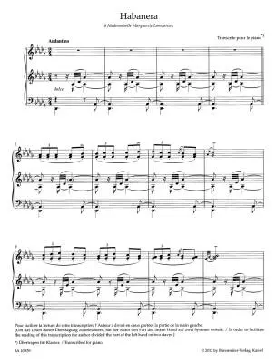 Habanera for Piano - Chabrier - Performance Score, Urtext Edition - Piano