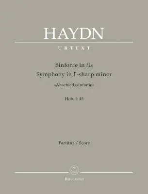 Baerenreiter Verlag - Symphony in F-sharp Minor Hob. I:45 Farewell Symphony - Haydn - Score, Urtext Edition - Chamber Orchestra