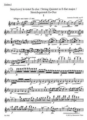 String Quintet in E-flat Major Op. 97 - Dvorak - Set of Parts