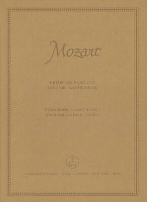Baerenreiter Verlag - Streichquartette - Mozart - Complete Edition, Critical Commentary, Anthology - String Quartet
