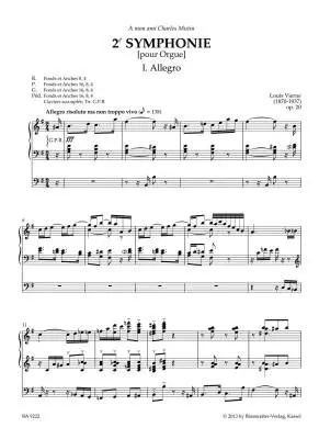 Second Symphony Op. 20 (1902/03) - Vierne - Performance Score, Urtext Edition - Organ