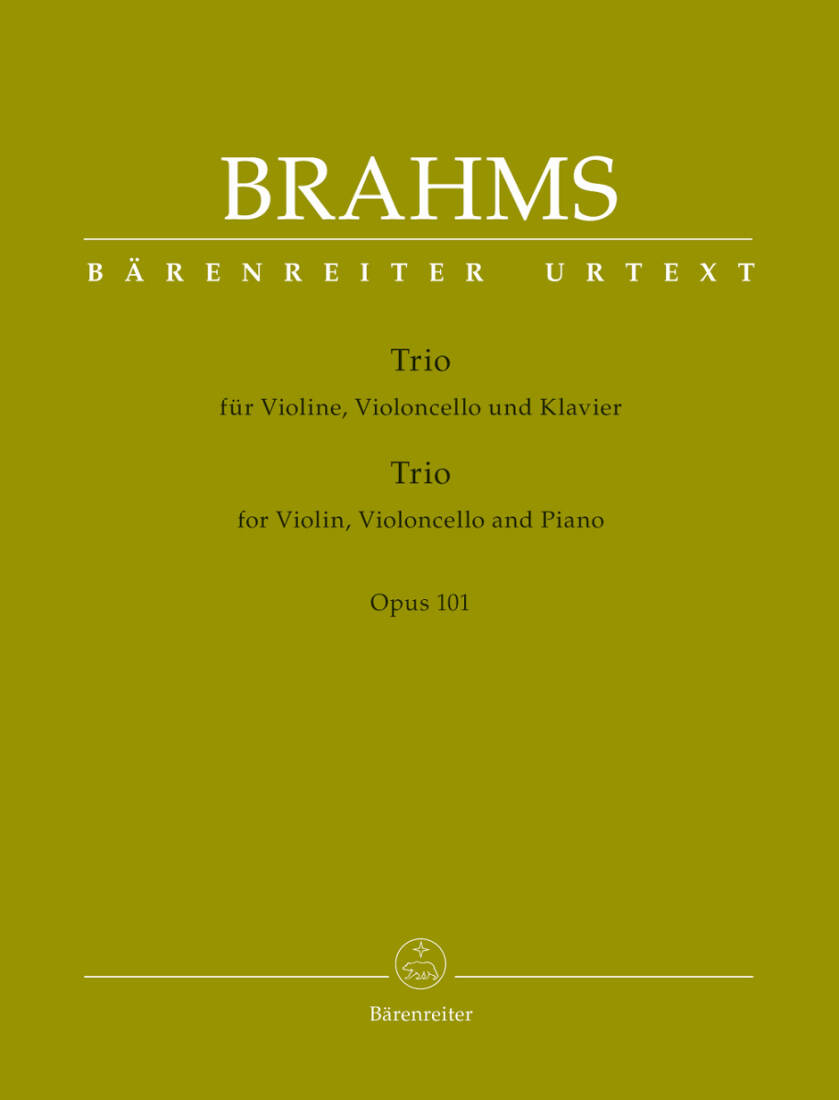 Trio for Violin, Violoncello and Piano Op. 101 - Brahms - Performance Score, Part, Urtext Edition - Piano Trio
