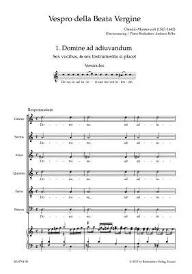 Vespro Della Beata Vergine \'\'Marienvesper\'\' - Monteverdi - Vocal Score, Urtext Edition - Soloists, Mixed Choir, Orchestra