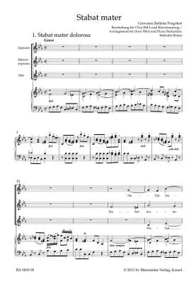 Stabat Mater - Pergolesi - Vocal Score - Soloists, Female Choir, Orchestra