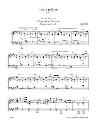 The Early Works (1893-1912) - Vierne - Performance Score, Anthology, Urtext Edition - Piano