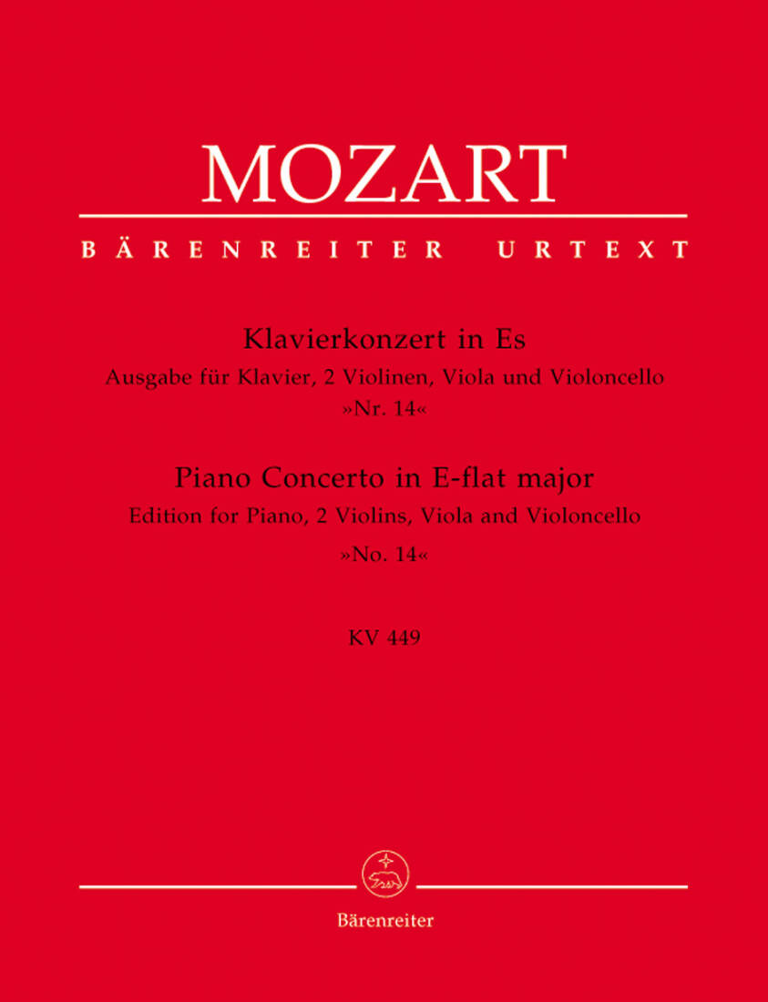 Concerto No. 14 in E-flat Major K. 449 - Mozart - Piano Reduction, Set of Parts, Urtext Edition - Piano Quintet