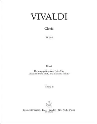 Baerenreiter Verlag - Gloria RV 589 - Vivaldi - Violin II Part, Urtext Edition