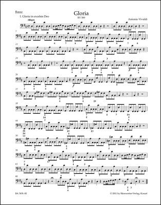 Gloria RV 589 - Vivaldi - Cello/Double Bass Part, Urtext Edition