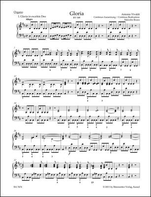 Gloria RV 589 - Vivaldi - Organ Part, Urtext Edition