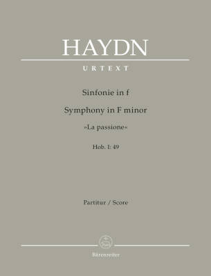 Baerenreiter Verlag - Symphony in F Minor Hob. I:49 la Passione - Haydn - Score, Urtext Edition - Chamber Orchestra