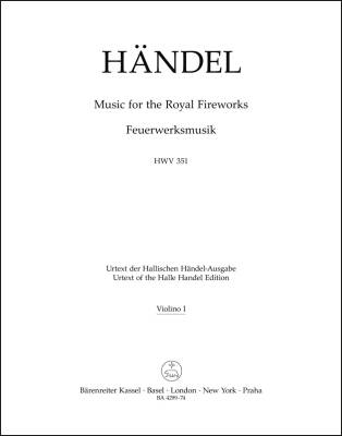 Music for the Royal Fireworks HWV 351 - Handel - Violin I Part, Urtext Edition