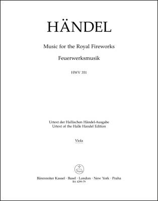 Music for the Royal Fireworks HWV 351 - Handel - Viola Part, Urtext Edition