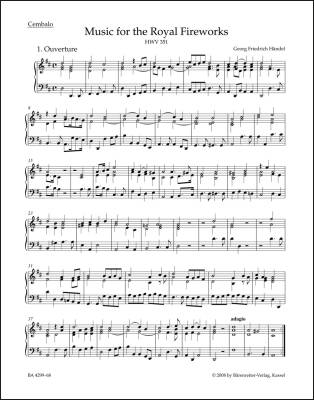 Music for the Royal Fireworks HWV 351 - Handel - Harpsichord Part, Urtext Edition