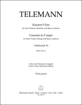 Concerto in F Major TWV 53:F1 - Telemann - Violin Part, Urtext Edition