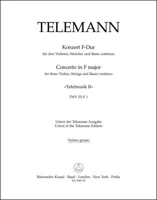 Concerto in F Major TWV 53:F1 - Telemann - Violin Part, Urtext Edition