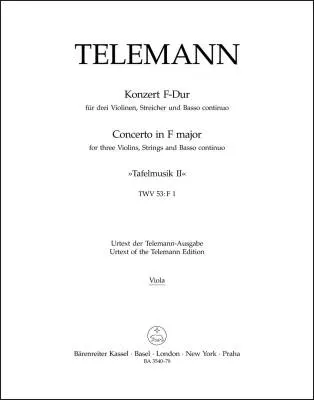Concerto in F Major TWV 53:F1 - Telemann - Viola Part, Urtext Edition