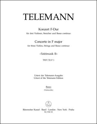 Concerto in F Major TWV 53:f1 - Telemann - Cello Part, Urtext Edition