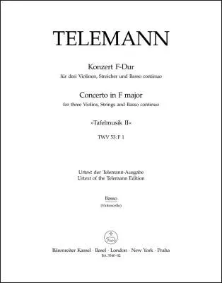 Concerto in F Major TWV 53:f1 - Telemann - Cello Part, Urtext Edition