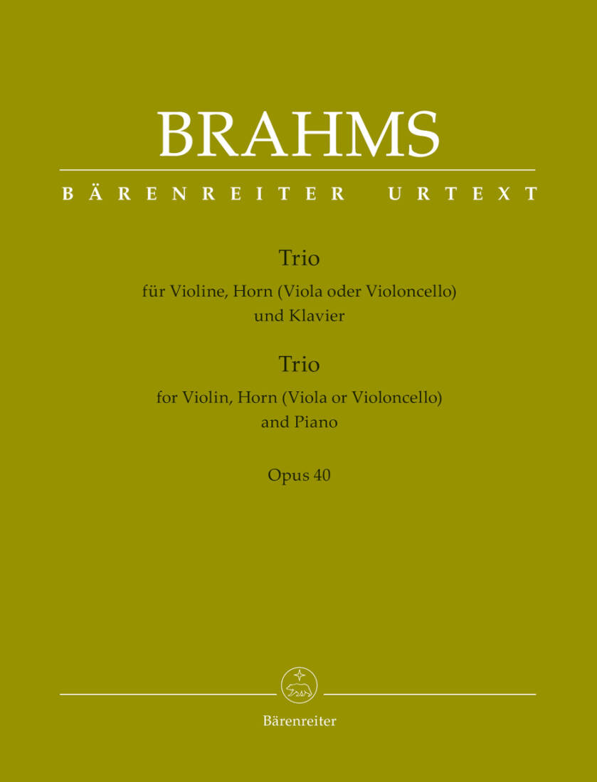 Trio for Violin, Horn (Viola or Violoncello) and Piano Op. 40 - Brahms - Performance Score, Set of Parts, Urtext Edition - Orchestra