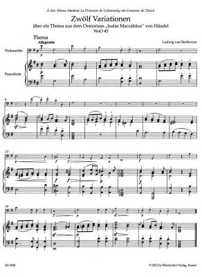 Variations Op. 66, WoO 45, WoO 46 - Beethoven - Cello/Piano - Book